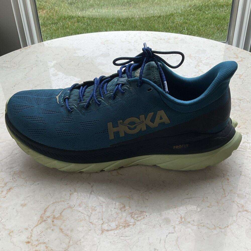Hoka One M Mach 4 Men’s Size 10D 1113528 BCBLC Blue Coral Black Running Shoes
